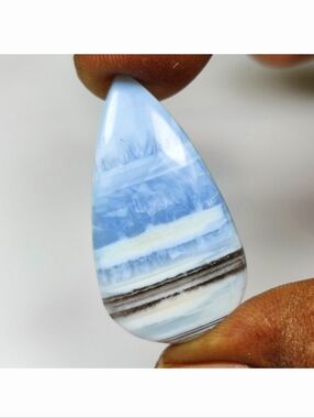 20.79 Ct Natural Owyhee Blue Opal Pear Cab
